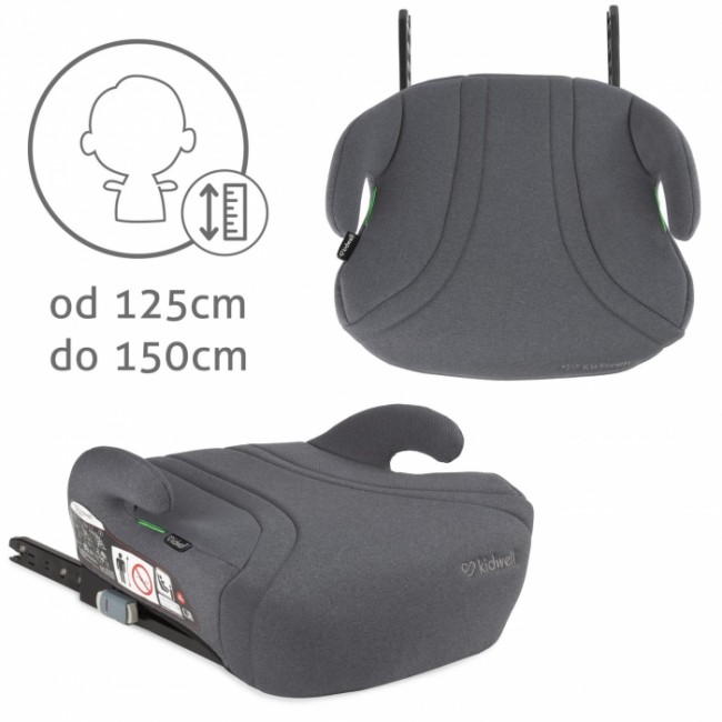 Inaltator auto cu Isofix 125-150 cm Kidwell Bono - Gray