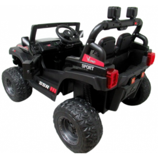 Masinuta electrica cu telecomanda Auto X16, 110x70x68 cm, varsta 1-5 ani, roti EVA, scaun din piele ECO, putere 90W, R-Sport - Negru