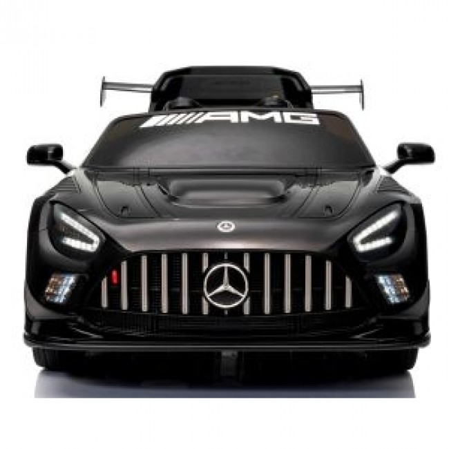 Masinuta electrica cu telecomanda MERCEDES GT3 EVO, 114x69x45 cm, varsta 1-5 ani, roti EVA, scaun din piele ECO, putere 90W - Negru