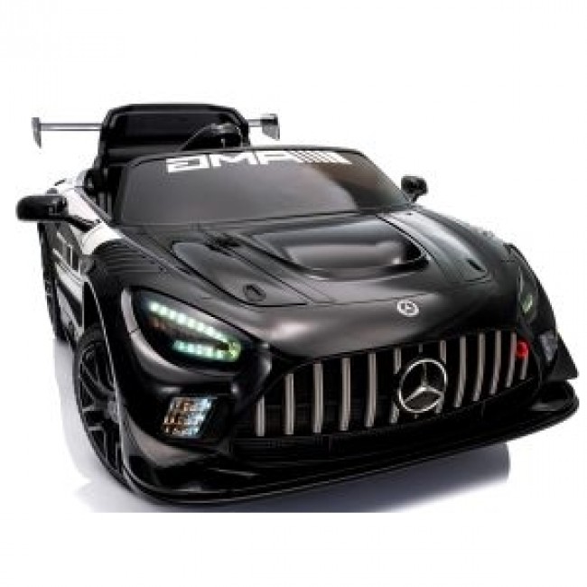 Masinuta electrica cu telecomanda MERCEDES GT3 EVO, 114x69x45 cm, varsta 1-5 ani, roti EVA, scaun din piele ECO, putere 90W - Negru