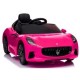 Masinuta electrica cu telecomanda MASERATI GranTurismo, 99x59.5x44 cm, varsta 1-4 ani, roti EVA, scaun din piele ECO, putere 90W - Roz