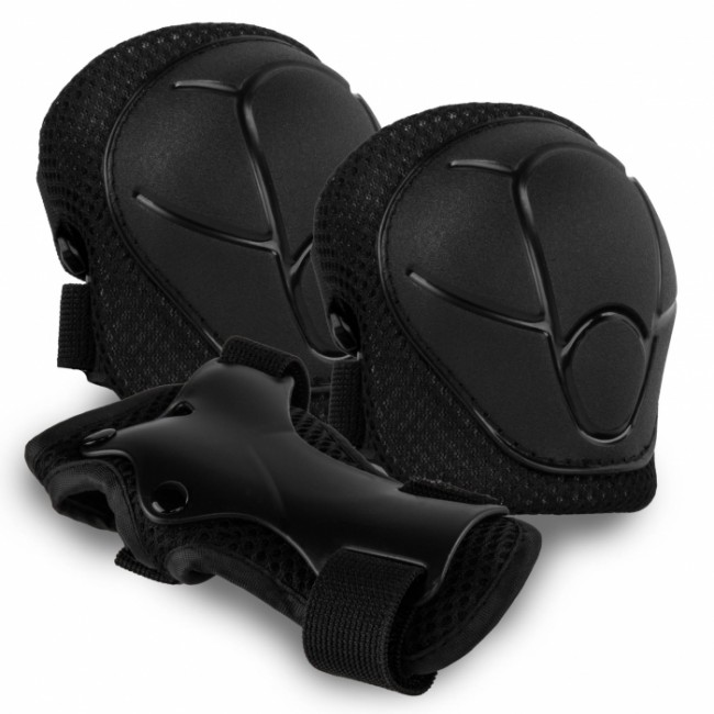 Set de protectie pentru copii, cotiere si genunchiere, marimea S, Kidwell TRIX - Black