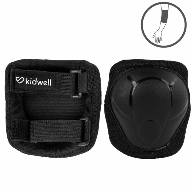 Set de protectie pentru copii, cotiere si genunchiere, marimea S, Kidwell TRIX - Black