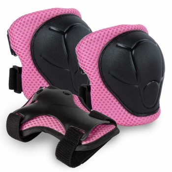 Set de protectie pentru copii, cotiere si genunchiere, marimea S, Kidwell TRIX - Pink Set de protectie pentru copii, cotiere si genunchiere, marimea S, Kidwell TRIX - Pink