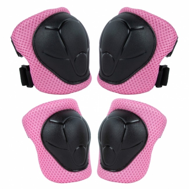 Set de protectie pentru copii, cotiere si genunchiere, marimea S, Kidwell TRIX - Pink