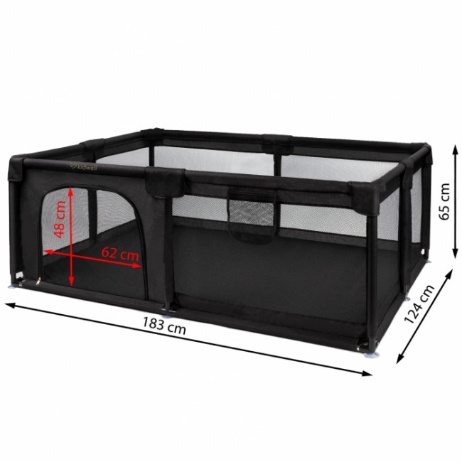 Tarc de joaca pentru copii 120 x 180 cm Kidwell FANKO - Negru