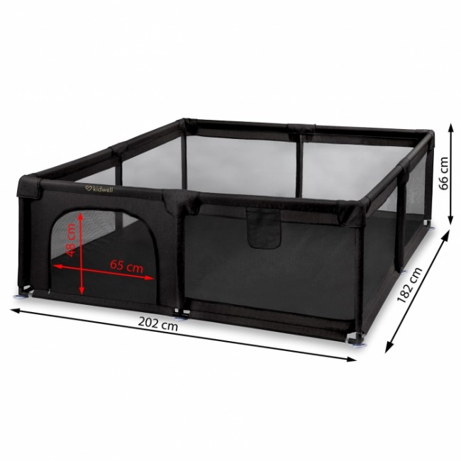 Tarc de joaca pentru copii 180 x 200 cm Kidwell FANKO - Negru