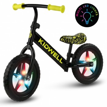 Bicicleta fara pedale cu LED Kidwell REBEL - Neon Yellow Bicicleta fara pedale cu LED Kidwell REBEL - Neon Yellow