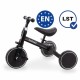 Tricicleta cu pedale 3 in 1 Kidwell Pico Total Black