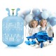 Cilindru cu heliu 0.20 m3 cu 30 de baloane si 40m panglica Ricokids 799002 - Albastru