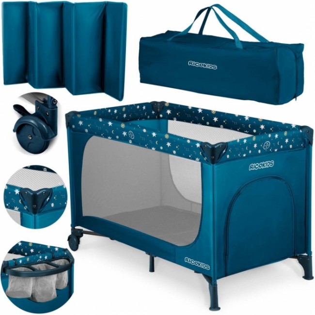Patut pliabil 125 x 65 x 78 cm Ricokids RK-240 - Bleumarin
