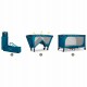 Patut pliabil 125 x 65 x 78 cm Ricokids RK-240 - Bleumarin