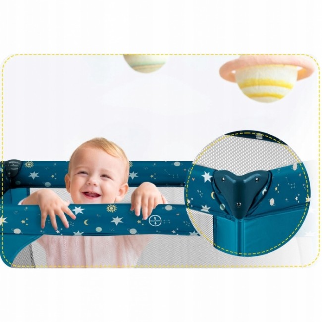 Patut pliabil 125 x 65 x 78 cm Ricokids RK-240 - Bleumarin