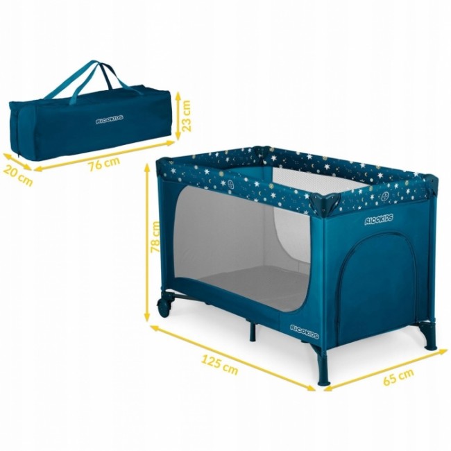 Patut pliabil 125 x 65 x 78 cm Ricokids RK-240 - Bleumarin