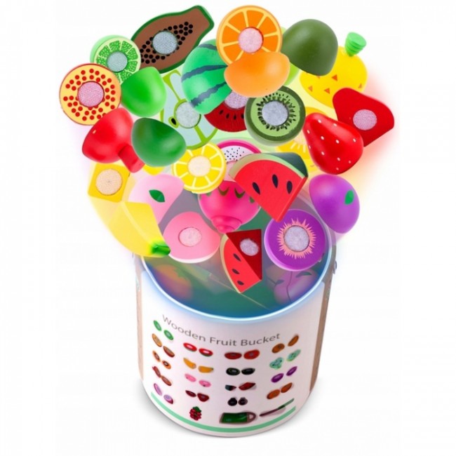 Set de legume din lemn cu velcro, 18 elemente, Ricokids RK-872