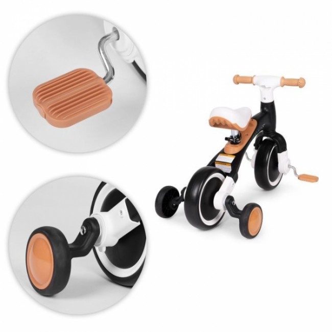 Bicicleta cu pedale 3 in 1 si roti ajutatoare Ecotoys LC-V1359 - Negru