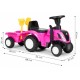 Tractor de impins New Holland cu remorca pentru copii 658T - Roz