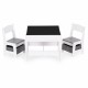 Set de masa cu doua scaune pentru copii Ecotoys ZKC-1A - Alb-Gri