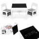Set de masa cu doua scaune pentru copii Ecotoys ZKC-1A - Alb-Gri