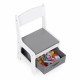 Set de masa cu doua scaune pentru copii Ecotoys ZKC-1A - Alb-Gri