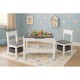 Set de masa cu doua scaune pentru copii Ecotoys ZKC-1A - Alb-Gri