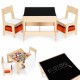 Set de masa cu doua scaune pentru copii Ecotoys ZKC-1C - Natur