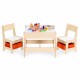 Set de masa cu doua scaune pentru copii Ecotoys ZKC-1C - Natur