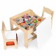 Set de masa cu doua scaune pentru copii Ecotoys ZKC-1C - Natur