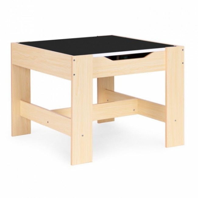 Set de masa cu doua scaune pentru copii Ecotoys ZKC-1C - Natur