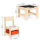 Set de masa cu doua scaune pentru copii Ecotoys ZKC-1C - Natur