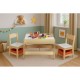 Set de masa cu doua scaune pentru copii Ecotoys ZKC-1C - Natur
