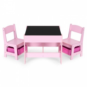 Set de masa cu doua scaune pentru copii Ecotoys ZKC-1B - Roz Set de masa cu doua scaune pentru copii Ecotoys ZKC-1B - Roz