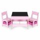 Set de masa cu doua scaune pentru copii Ecotoys ZKC-1B - Roz