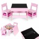 Set de masa cu doua scaune pentru copii Ecotoys ZKC-1B - Roz