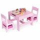 Set de masa cu doua scaune pentru copii Ecotoys ZKC-1B - Roz