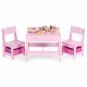 Set de masa cu doua scaune pentru copii Ecotoys ZKC-1B - Roz
