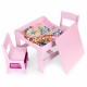 Set de masa cu doua scaune pentru copii Ecotoys ZKC-1B - Roz