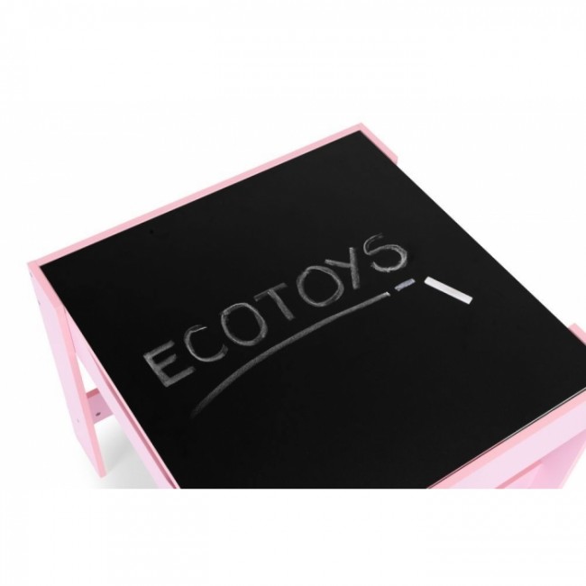 Set de masa cu doua scaune pentru copii Ecotoys ZKC-1B - Roz