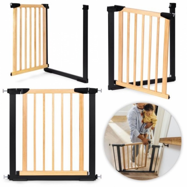 Poarta de siguranta 74-80 cm Ecotoys SF-011A-BC - Lemn Metal