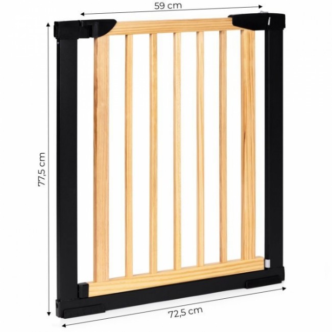 Poarta de siguranta 74-80 cm Ecotoys SF-011A-BC - Lemn Metal